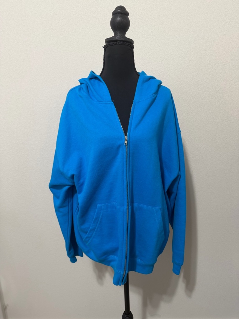 Classic Blue Zip-Up Hoodie - Women's Relaxed Fit